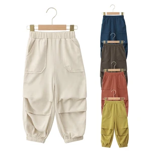 Professional Supplier Customized Colors Elastic Waistband Soft Chic Spring Children Girls and Boys Long Pants