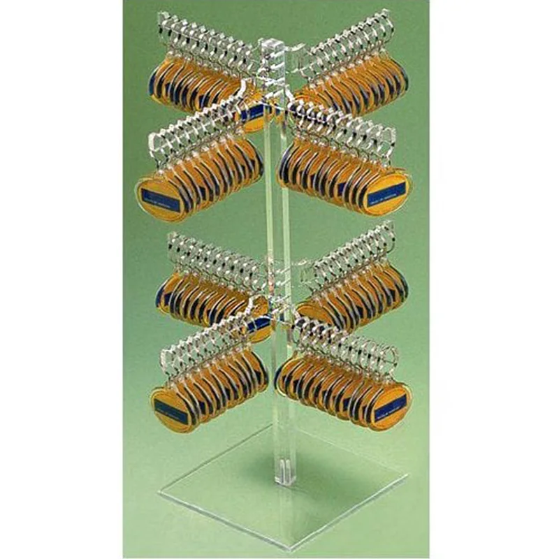 Clear Acrylic Keyring Display Stand Countertop Acrylic Keychain Holder Lucite Key Ring Counter