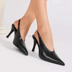 8503-36 Luxury Elegant Summer Fashion High Heel Sandal Women Pointed Toe Thin Heel Sandals Slip-On Height Increasing for Autumn