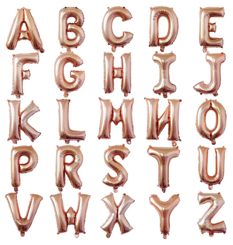 Andaz Press Letras adhesivas grandes del alfabeto de papel de aluminio de  oro rosa, etiquetas grandes de 1 pulgada para bodas, cumpleaños de niños