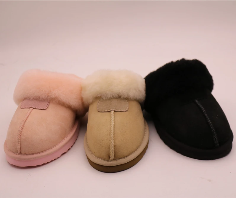 Зимние Симпатичные домашние зимние тапочки из натуральной шерсти на каблуке шерстяная обувь для улицы