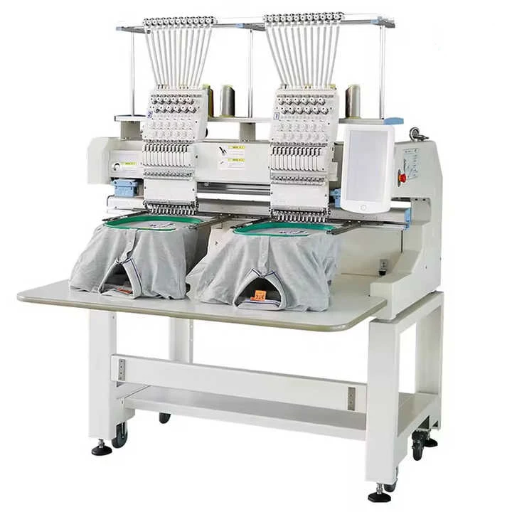 2 Head Embroidery Machine Automatic 12 15 Needles High Speed Embroidery Machine 2 Heads for Sale