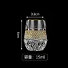 Taza para huevo dorada con patrón de diamantes CLEAR Star - 15 ml