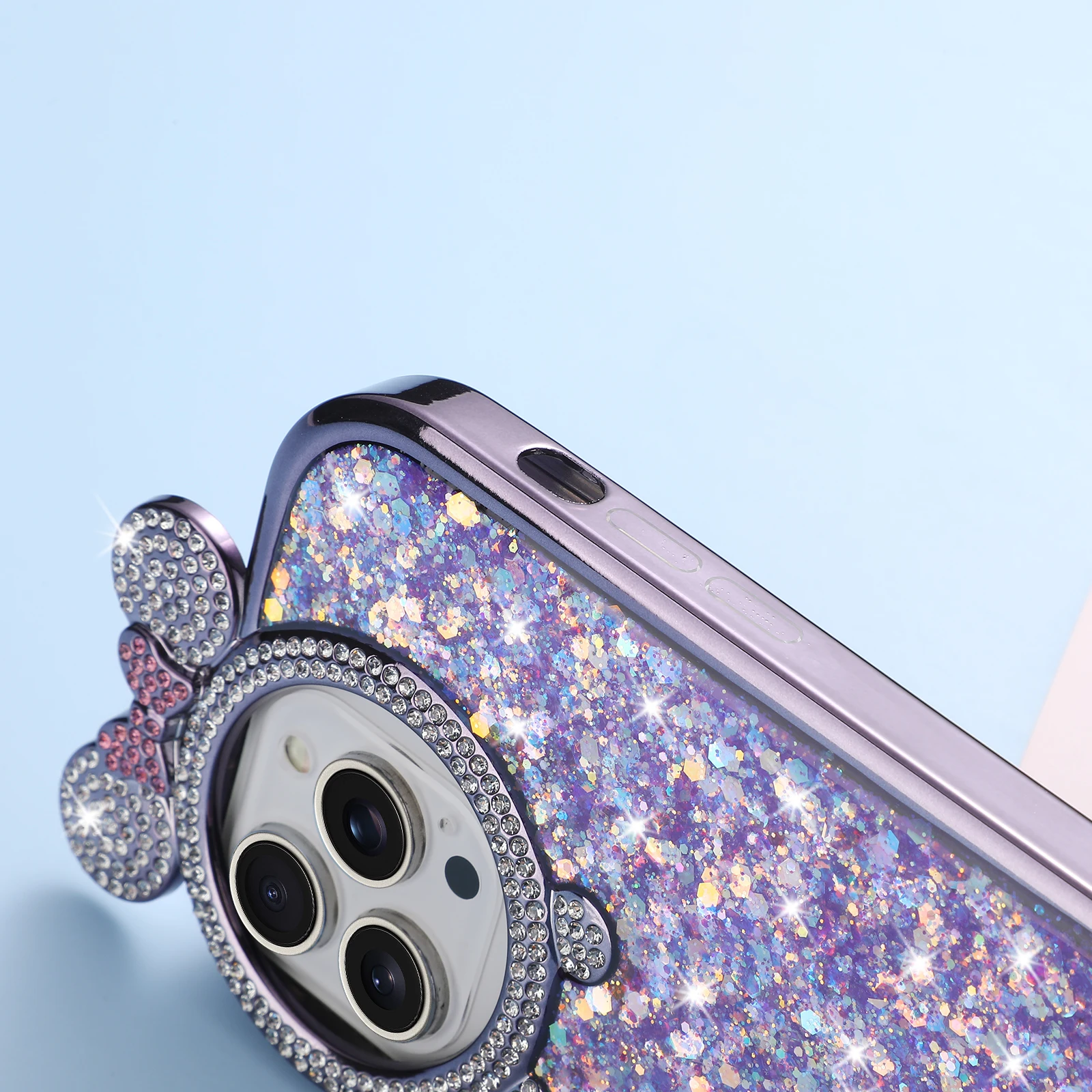 With Small Ears Gradient Diamond Phone case for iphone 13 Pro Max Cartoon Cute Shockproof case for SAM Ultra 23