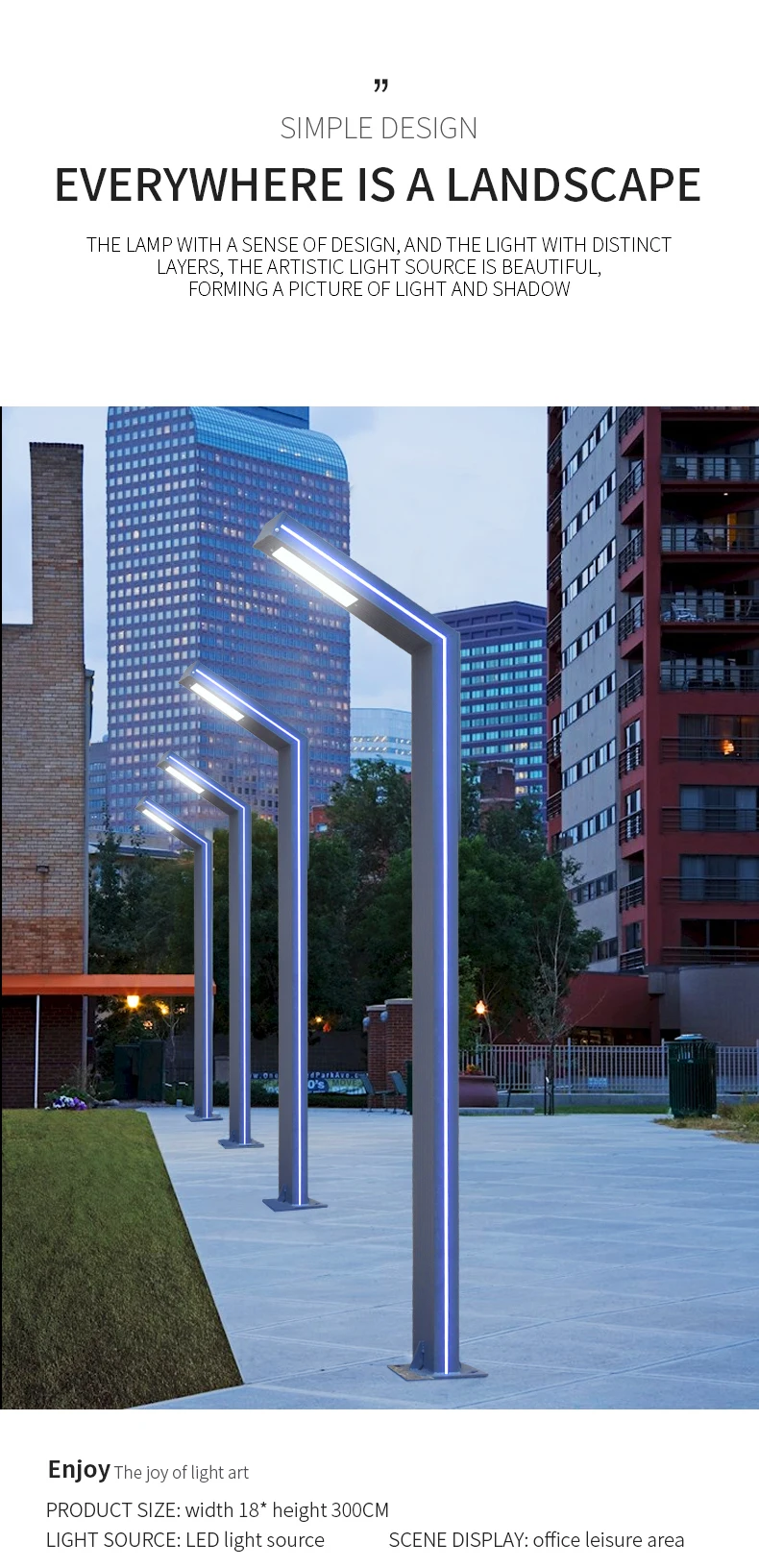 Outdoor LED Garden Light - Aluminum Profile Integrated Pole Light for ...