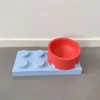 Batatas pequeñas con bloques de comedero para gatos, acero inoxidable
