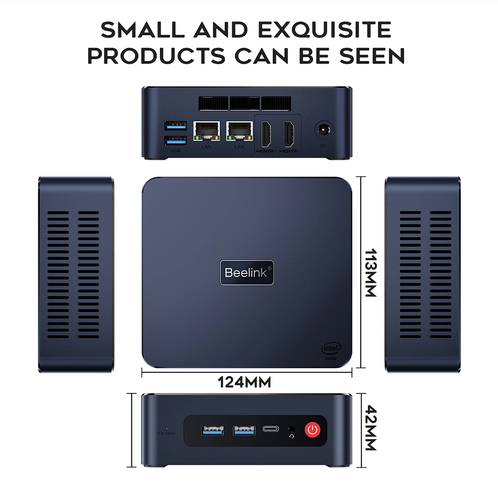 Beelink U59 PRO Intel N5105 8G 256G Mini PC Wins10 SATA SSD Storage Portable Industrial Computer For Business Bank School U59pro