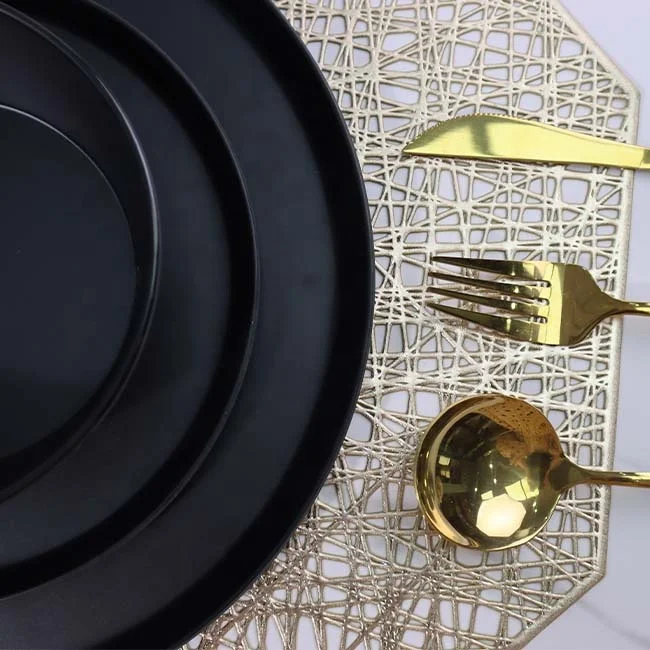 Free Sample High Quality Matte Black Round 6 Inch Bowl 8 Inch Side Plate 11 Inch Dinner Plate Melamine Dinner Set