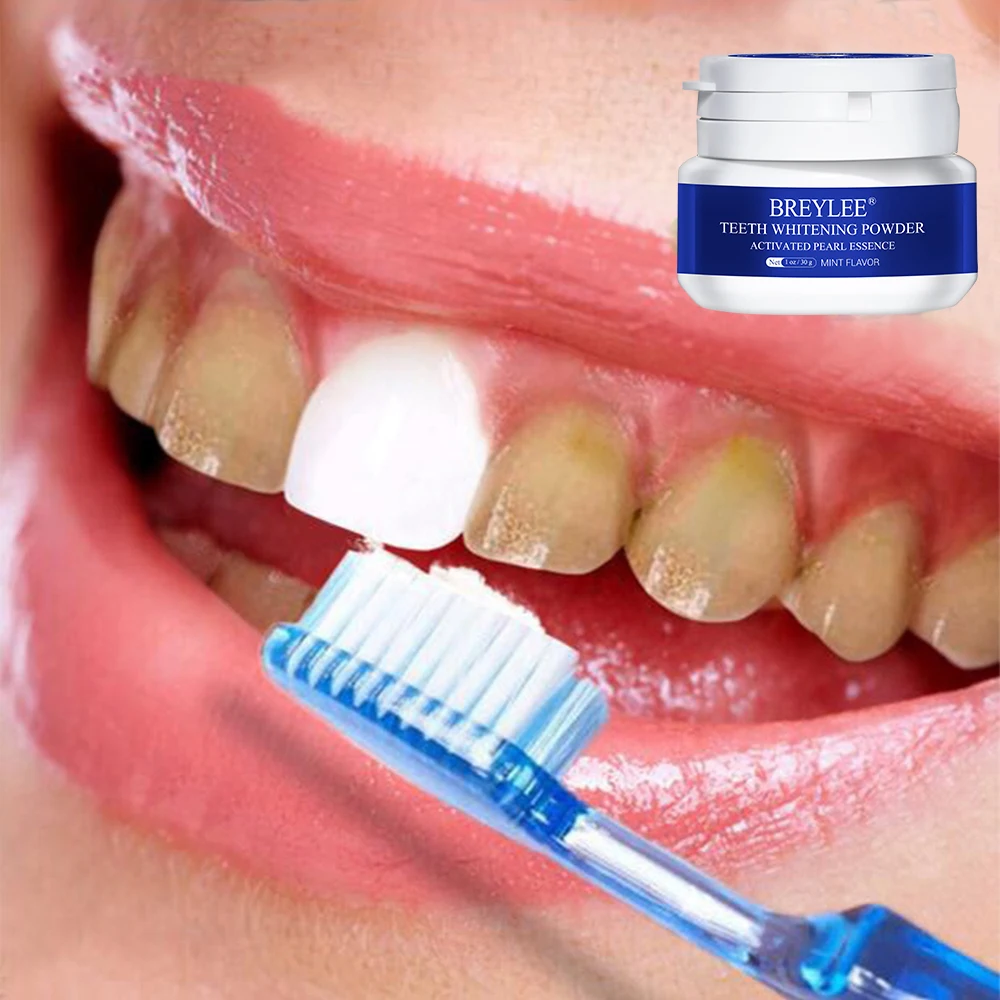Breylee Pearl Teeth Whitening Powder Teeth Stain Remover Brightening Oral Refreshing Replace Toothpaste