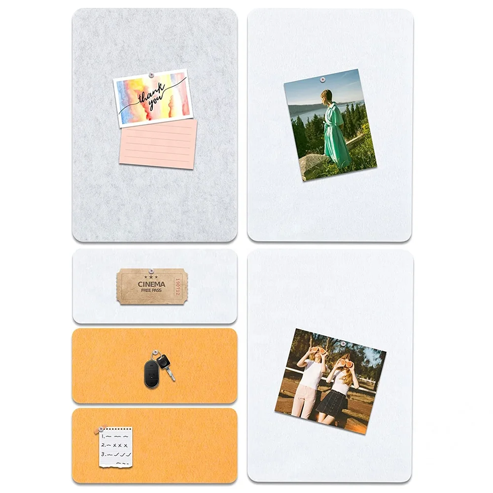 Diy Decorative Felt Bulletin Board 6 Pack Push Pin Felt Board Tiles For Home Office Classroom