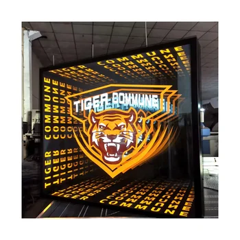 Customization Indoor Led Floor Panel Display Screen Hardened Glass Unlimited Abyss Mirror Decorative Light Box