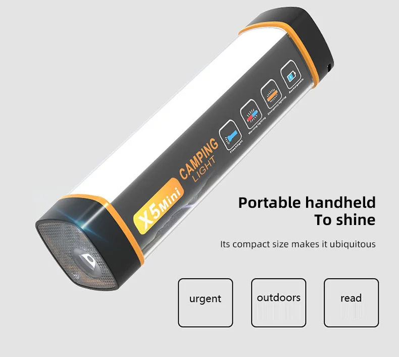 5 in 1 multi-function waterproof portable rechargeable magnetic camping Light flashlight emergency lamp with power bank manufacture