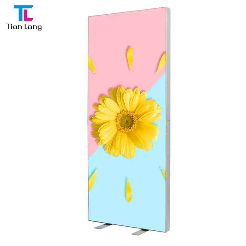 TianLang Ultra Tenká 85cm Podlahová Dvoustranná LED SEG Světelná Schránka pro Reklamu, Výstavu a Nákupní Centrum