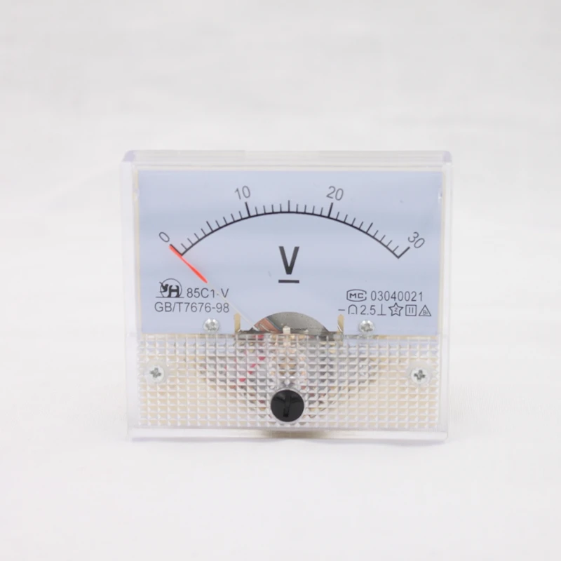 Voltmètre 85C1 DC 0-20V 0-50V 0-100V 0-300V 0-500V Rectangulaire Classe 2.5  Analogique Groupe Volt Mètre de Tension DC 0 à 100 V
