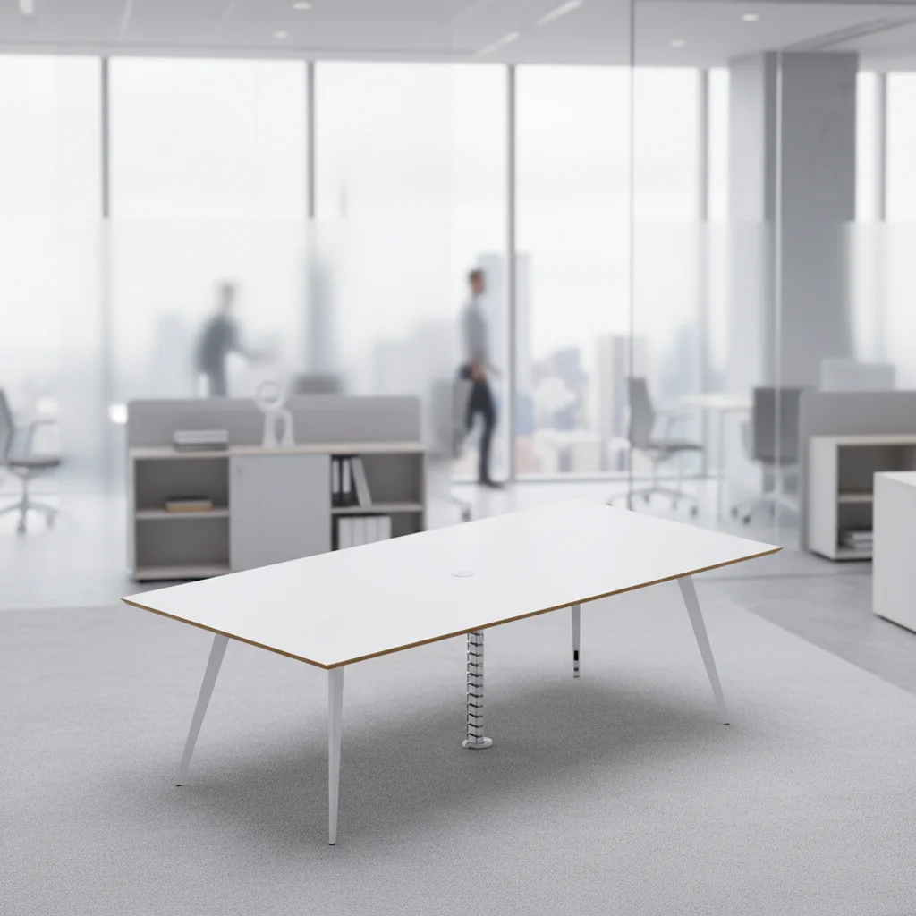 Professional Conference Table with Integrated Power Outlet and Steel Frame Modern Design for Office Boardroom 6