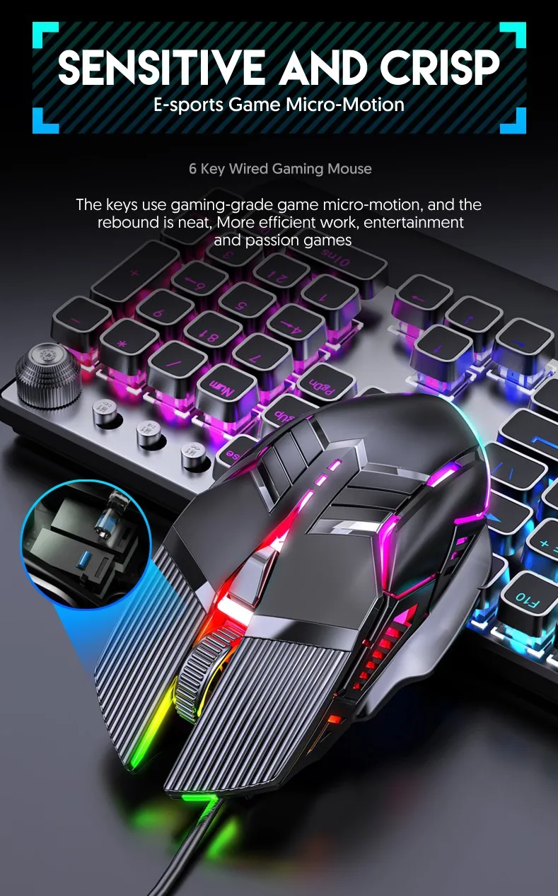 Cheap Price Computer Mouse 6d Light Wired Mute Rbg Mouse Gaming For Pc ...