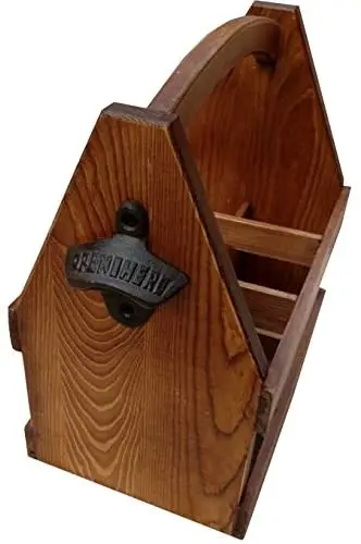 Деревянный пивной держатель-ручная работа деревянный держатель для бутылок с открывалкой вмещает 6 упаковок-изготовлен из сосны