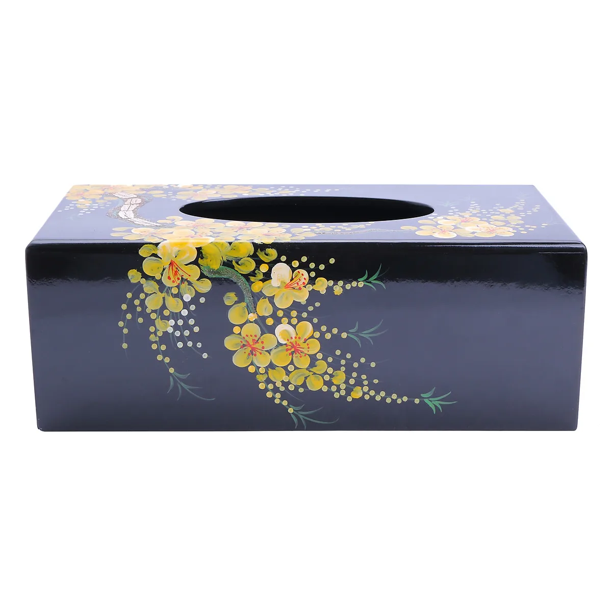 Лидер продаж черная Лаковая коробка для салфеток чехол держатель ручной работы оптом по лучшей цене оптовый поставщик из