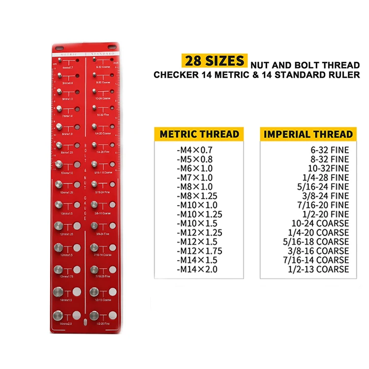 28 Bolt And Nut Identifier Gauge Nut And Bolt Thread Checker 14 Metric