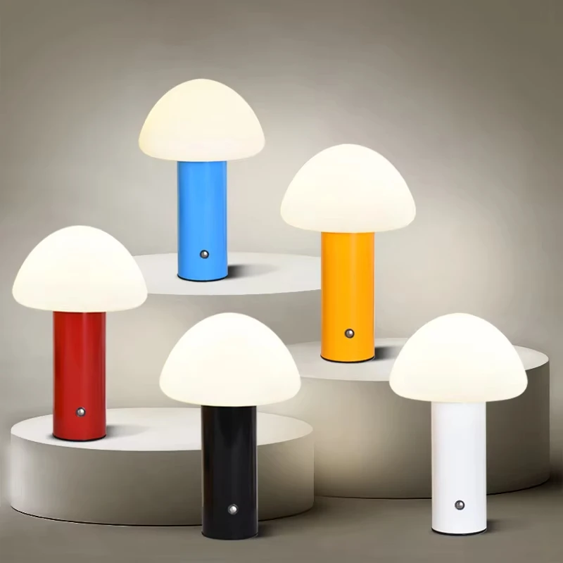 product mushroom shape rechargeable table lamp creative touch bluetooth connectivity clear bar nightlight for bedside  camping-38