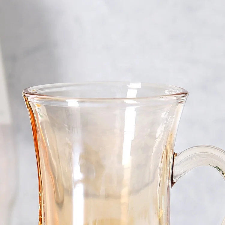 High Quality Espresso Drinking Round Handle Manufacturers Coffee Glass Cup