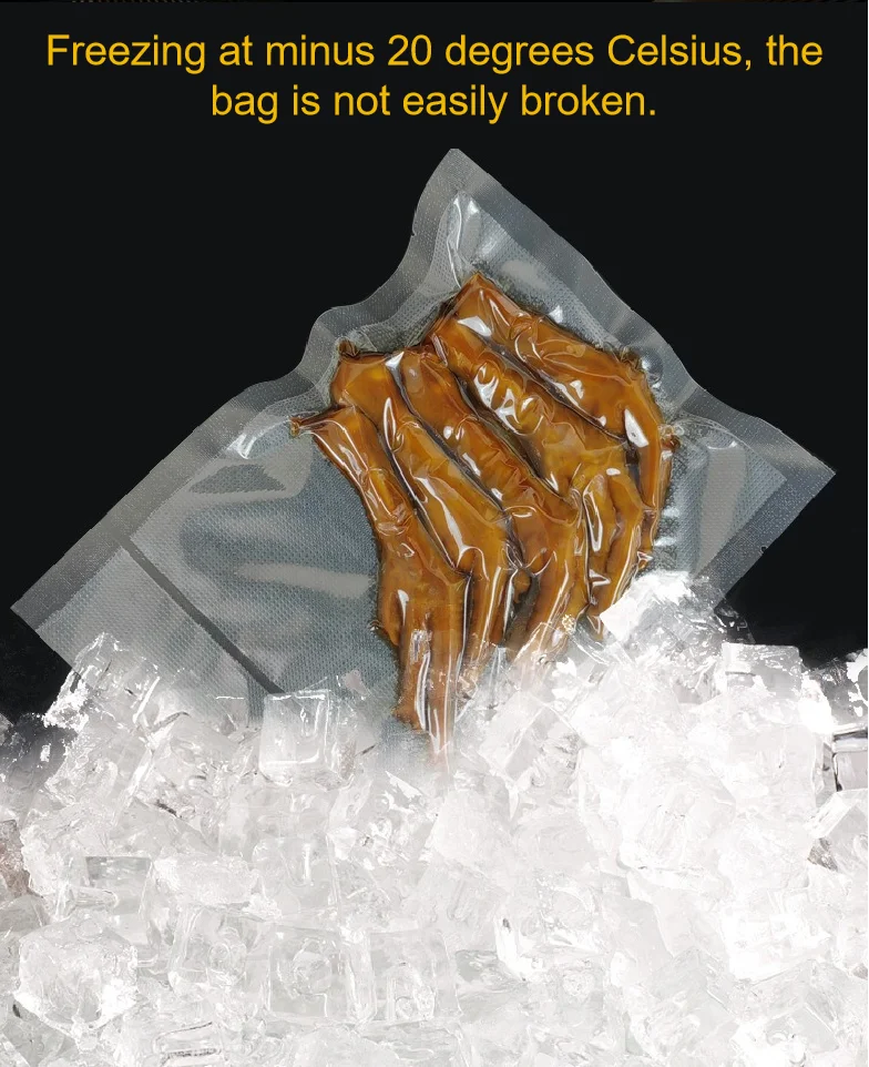 Pattern Vacuum Bag for Household Cooked Food Preservation, sealed Plastic Compressed Food Grade Packaging Bag