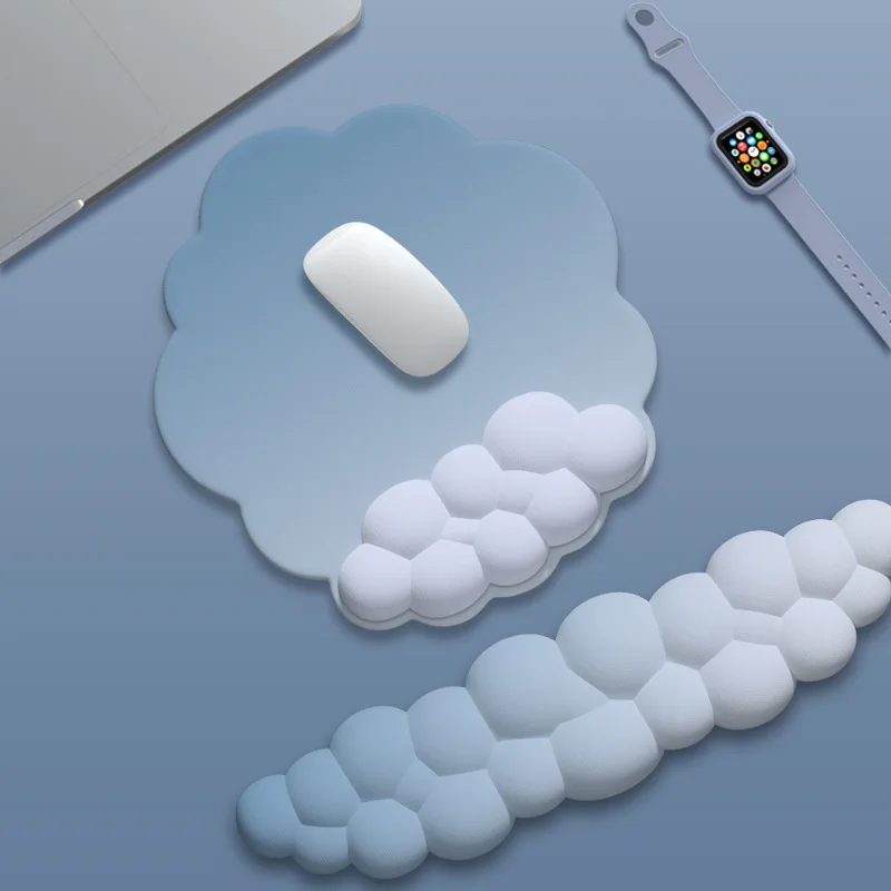 Anti-Slip Mouse Pad Keyboard Hand Rest Cloud Gradient Style for Office Use for Both Men Women Durable PU Leather Rubber Material