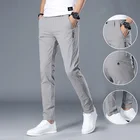 Custom Logo Casual Formal Luxury Trousers Cotton Plaid Slim Fit Side Pocket Zipper Work Cargo Pants For Men
