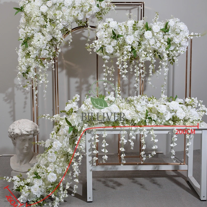 High Quality Wedding Flower Home Decoration Table Flower Birthday Wedding  Artificial Backdrop Flower Row Wedding Decoration