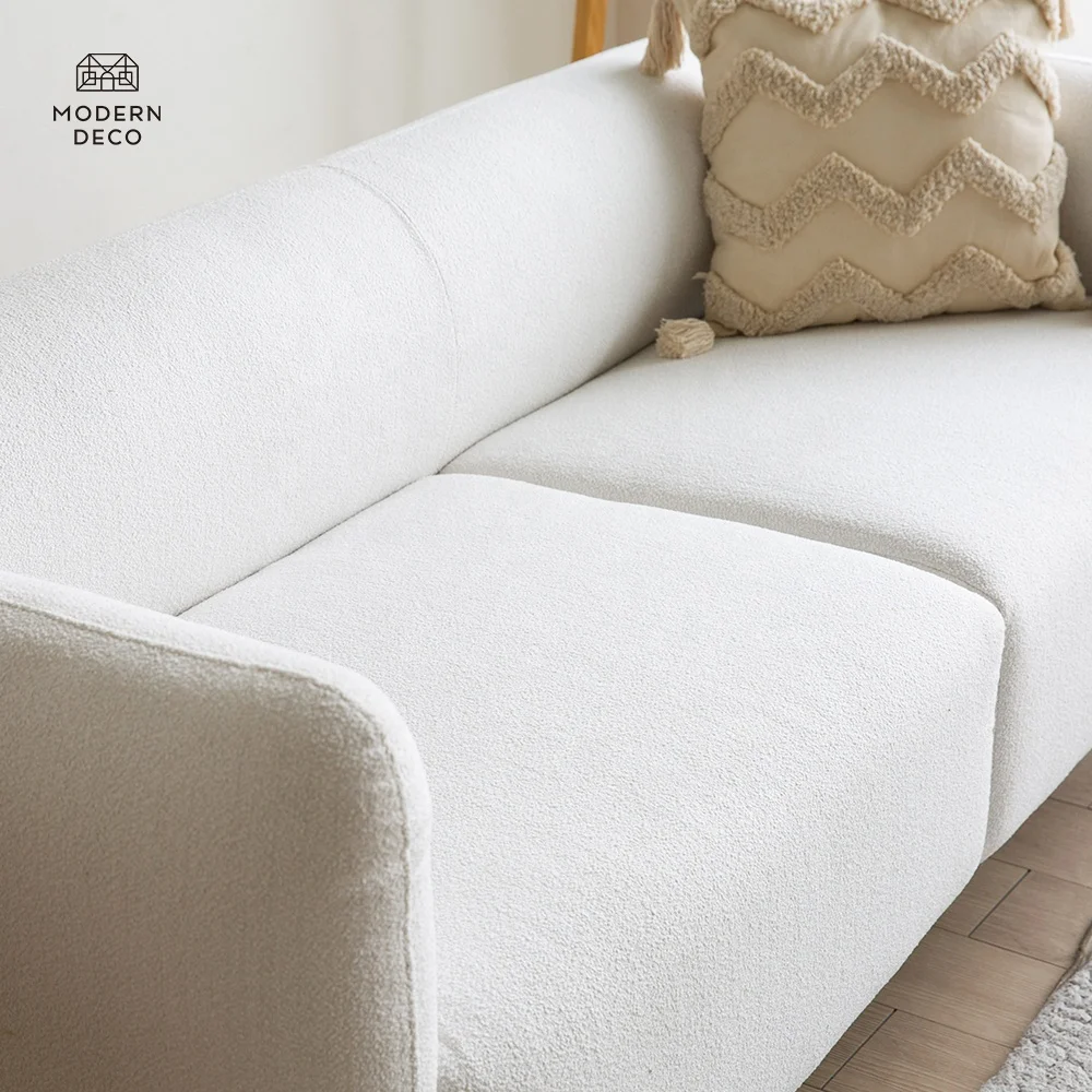 Savremeni dizajn 3 mjesta sofa za namještaj u sobu u bežu tkaninskoj kanapi s plušem udobno i lako montiranje