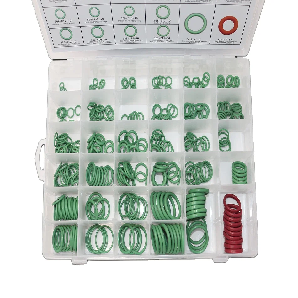 Green Color Nbr Car Air Conditioner Oring Kits 18 Sizes 270pcs In
