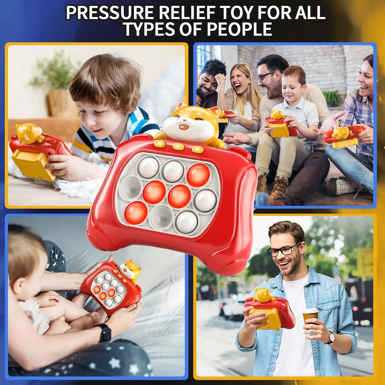 TEMI Handheld Game for Kids Quick Push Game Bubble Stress Pop Light up Game  Birthday Gifts for 56789 Year Old Girls Boys Teens
