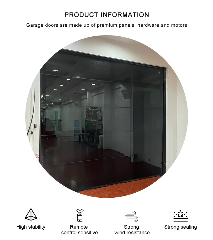 Modern Industrial Overhead Garage Door Motor Automatic Aluminum Glass Garage Door For Homes