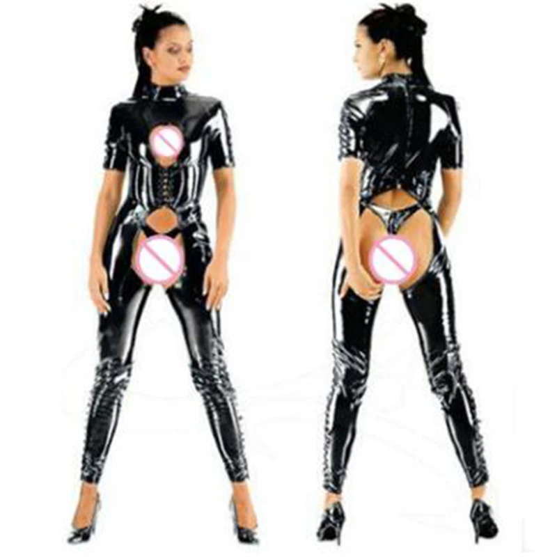 Crotchless bodysuit with restraints - Furtive Activities