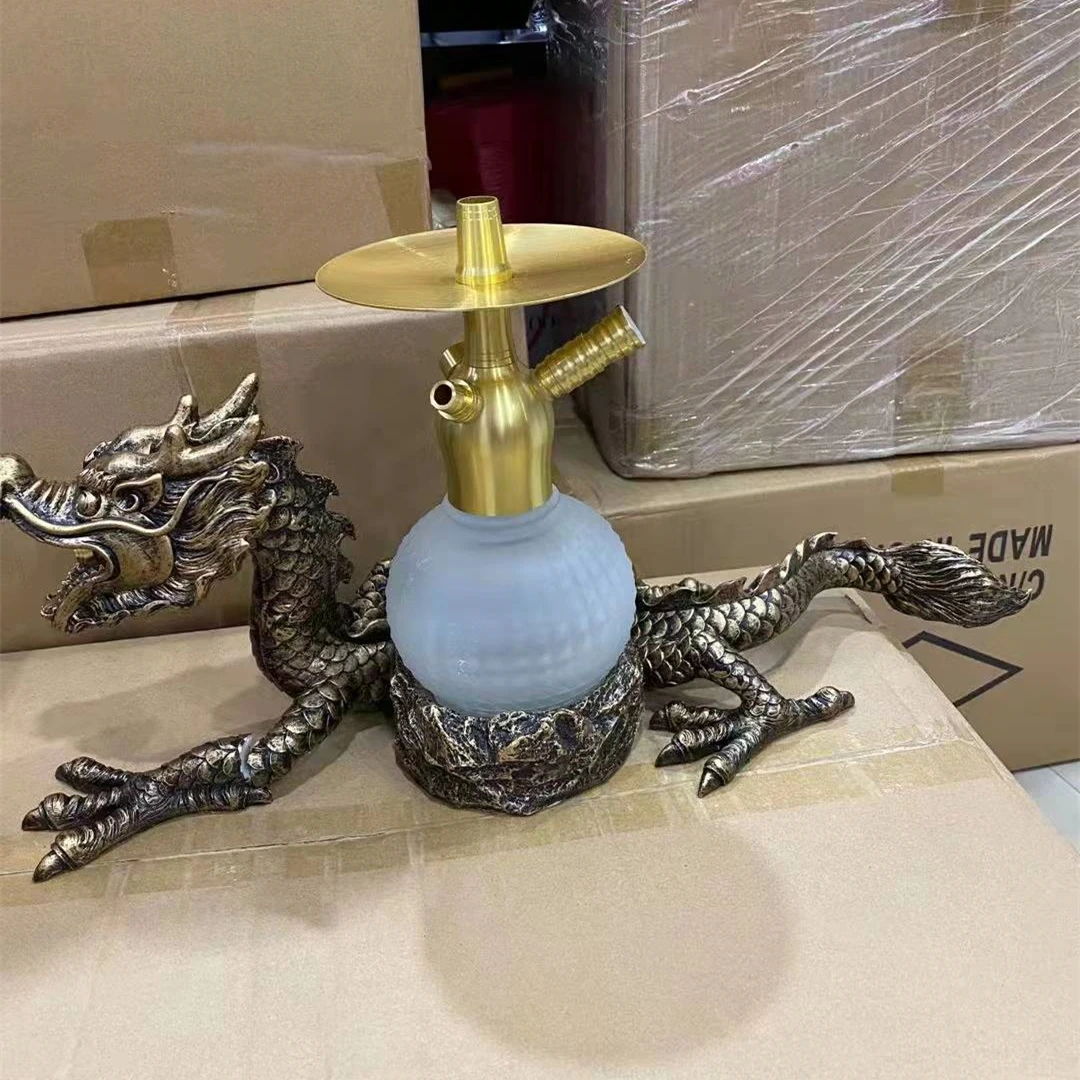 2022 Arab Hookah Dragon Chicha Nargile Resin Hookah 2 Hoses Shisha