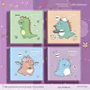 108k square blank rubber cover book-little dinosaur