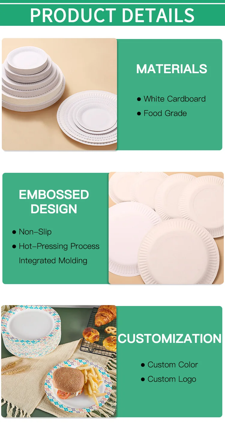 Wholesale Eco Friendly Custom Biodegradable Compostable Party Plates