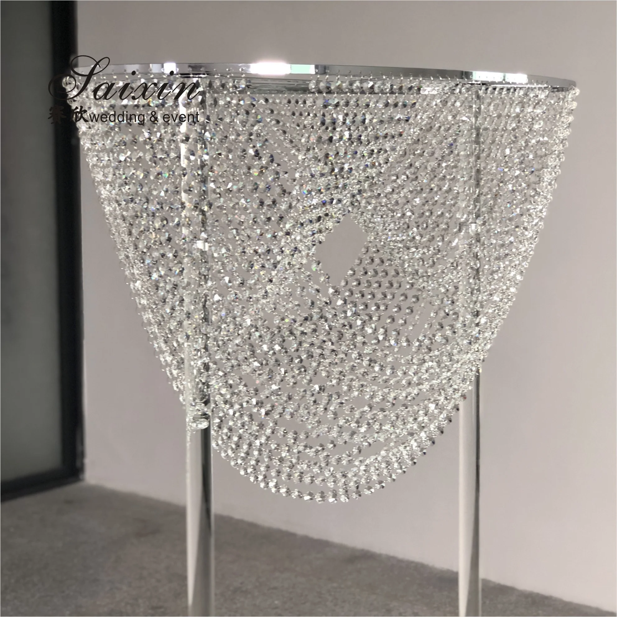 Оптовая продажа от китайского производителя, роскошные свадебные центральные части, большие хрустальные цветочные стойки