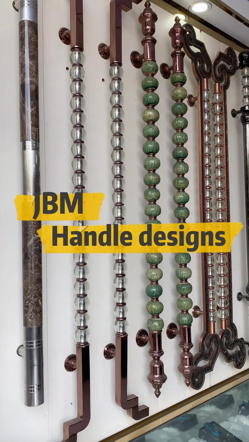 Antique Luxury Main Door Handle Titanium Stainless Steel And Wood Door