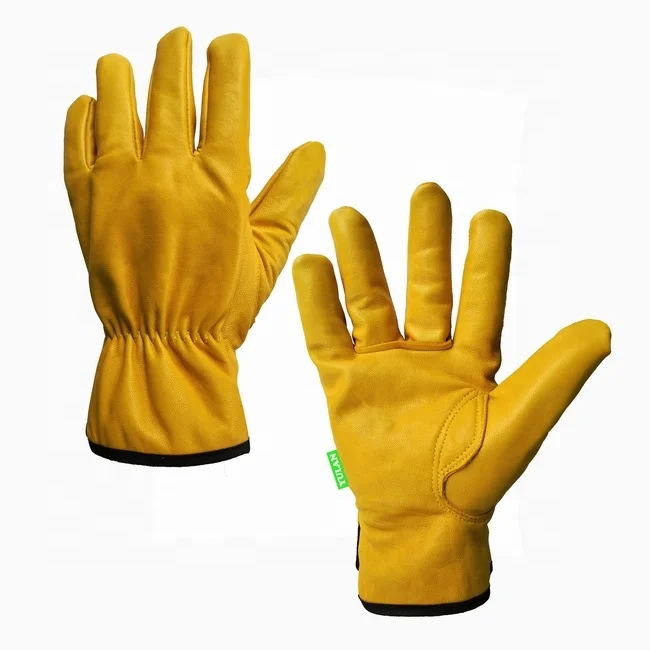 Yulan LC606A Keystone Thumb Yellow Goat Leather Driving Gloves