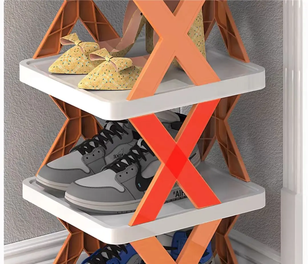 Stacking Cabinet Shoe Storage Rack - Foldable & Adjustable