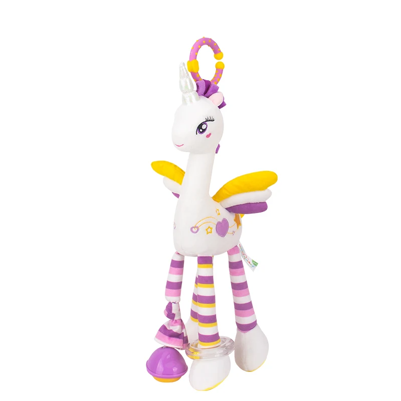 Deals Cartoon Animal Baby Toys Wholesale Purple Unicorn Baby Rattle Toys