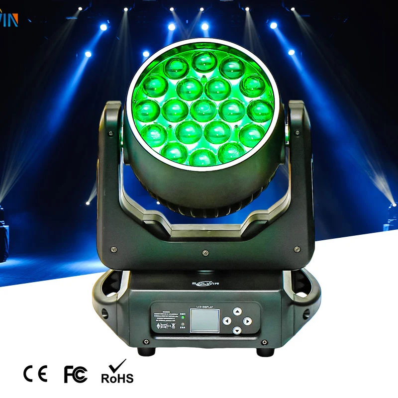 SAILWIN Factory DMX 19*15W LED RING RGBW ZOOM Moving Head Light