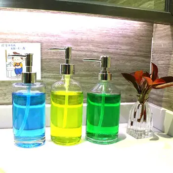 Wholesale upscale hotel bathroom room hand sanitizer empty bottle thickened glass shampoo body wash bottle