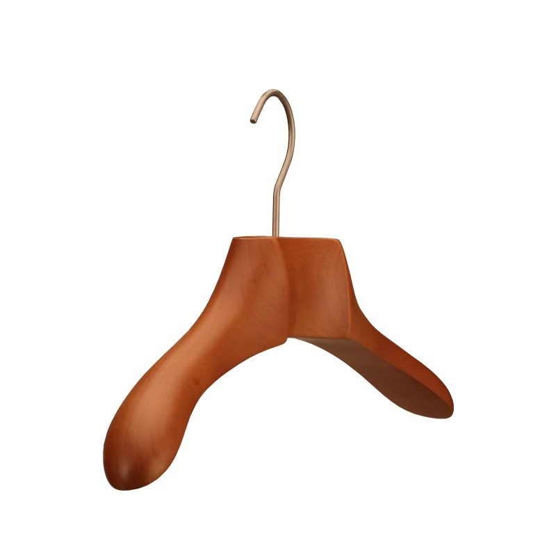 Elegant and Massive  Customize Beech  Wooden Coat Hanger Fancy Wide Shoulder Wooden Clothes Suit Luxury Hanger