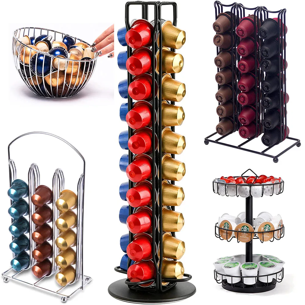 Metal Wire Coffee Pod Holder For Counter,K Cup Carousel,Coffee Pods