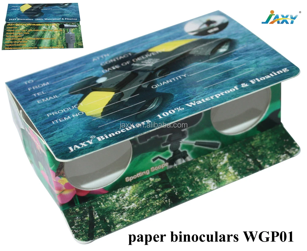 Bespoke Custom Printing Paper Binocular Kids Toy Folding Mini Disposable Foldable Paper Cardboard Binoculars