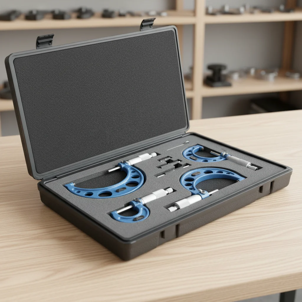 TEBAK High Precision Series Outside Micrometers in Set 0-100mm Outer Diameter Micrometer Set Spiral Micrometer 3/4/6 Sets