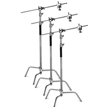 Neewer Pro Stainless Steel Reflector C-Stand Adjustable 3.2 Meters with 1.28 Meters Holding Arm and Grip Head
