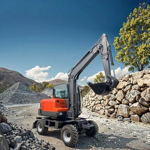 Diesel Wheel Excavator Diggers 15 Ton 6 Ton 21 Ton Wheel Excavator with Quick Hitch